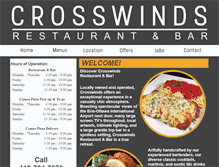 Tablet Screenshot of crosswinds-restaurant.com
